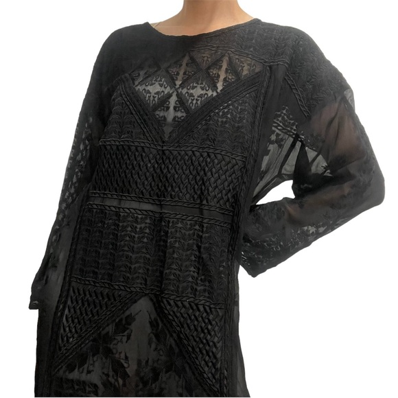 SOLD // Isabel Marant Embroidered Silk Dress Black Size 36 / Small - Picture 7 of 14